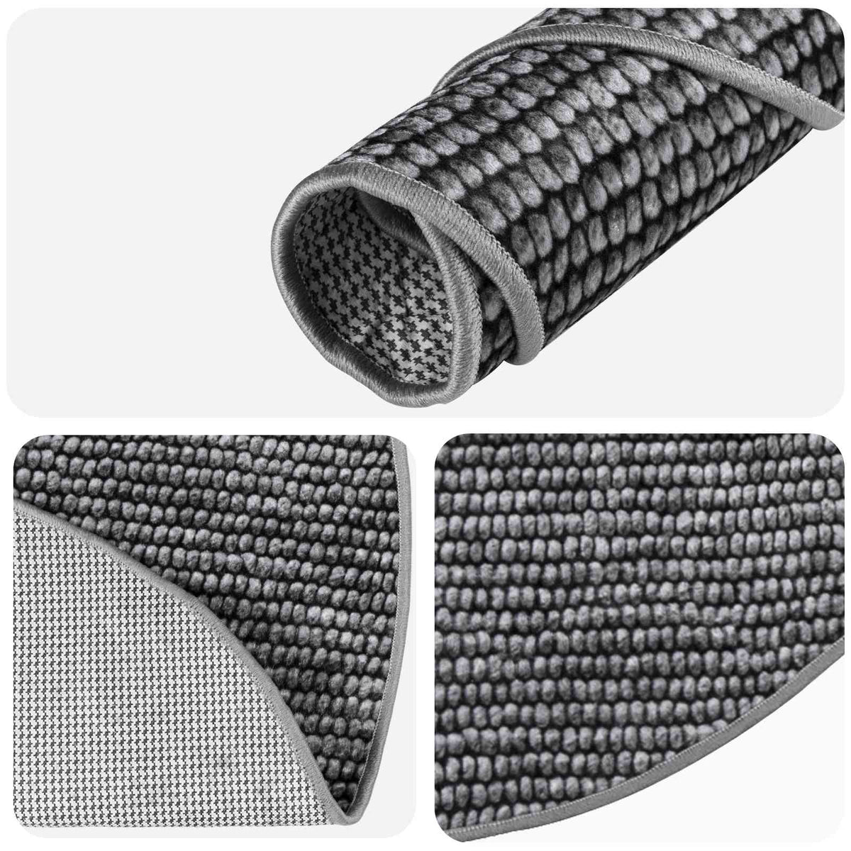 Rug Anthracite Ø 120 cm 100% Polyester 3 mm Washable