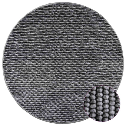 Rug Anthracite Ø 120 cm 100% Polyester 3 mm Washable
