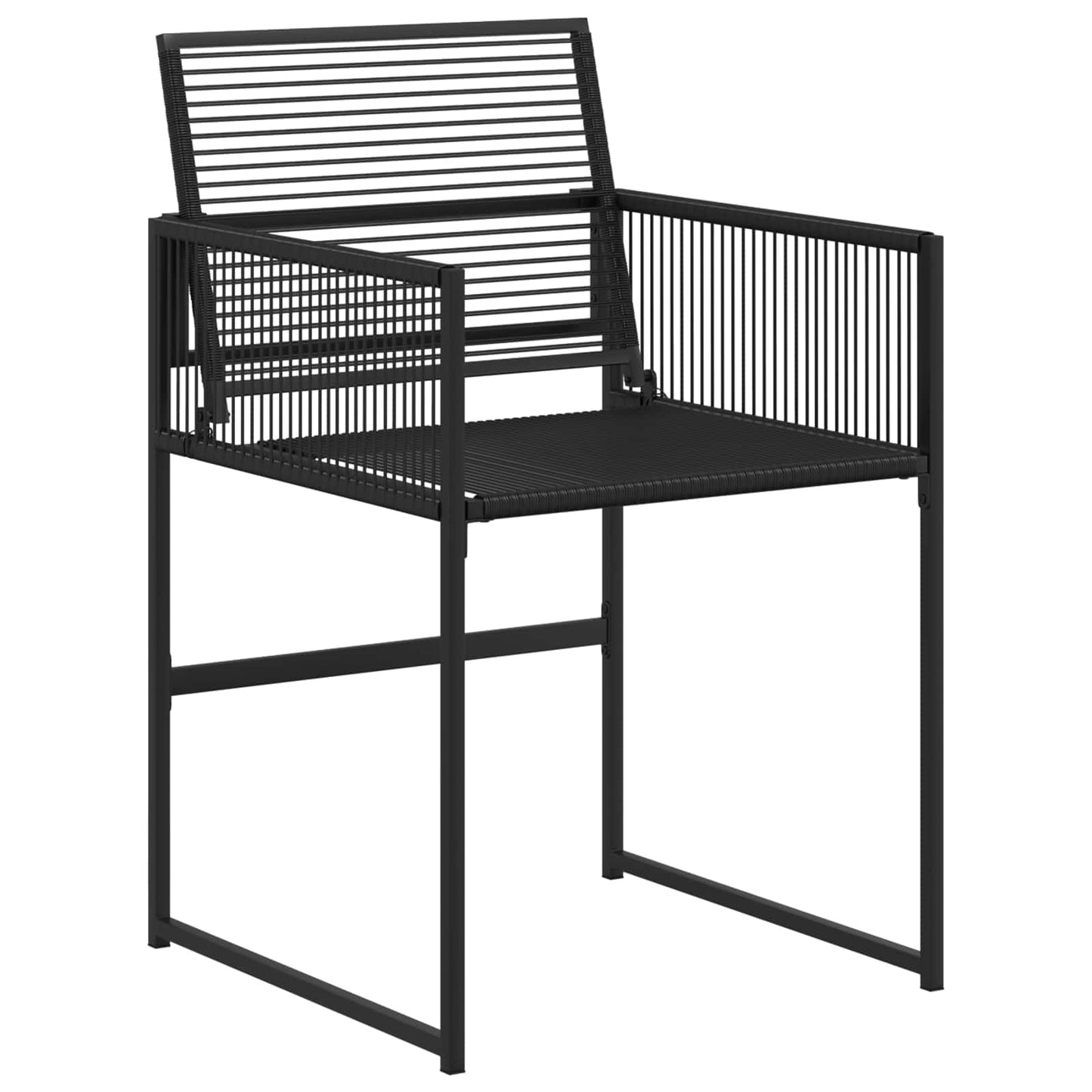 Garden Dining Set 5 pcs Black Poly Rattan