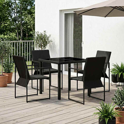 Garden Dining Set 5 pcs Black and Anthracite 80 x 80 x 73 cm