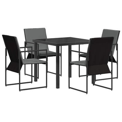 Garden Dining Set 5 pcs Black and Anthracite 80 x 80 x 73 cm