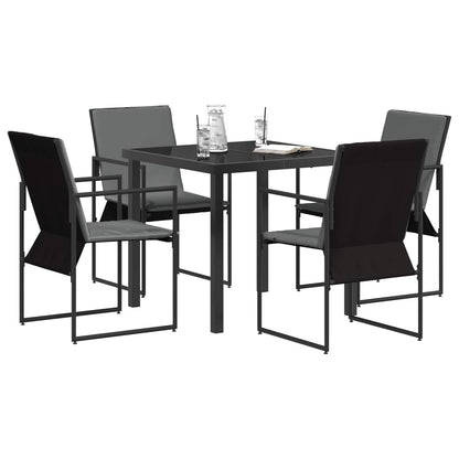 Garden Dining Set 5 pcs Black and Anthracite 80 x 80 x 73 cm