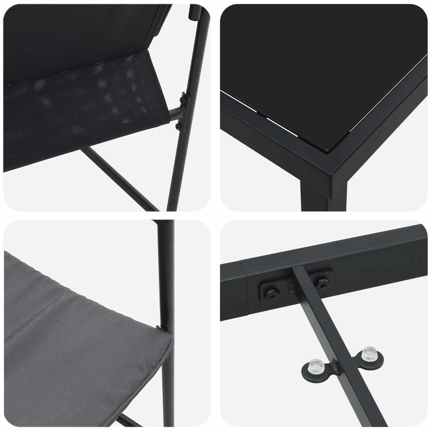 Garden Dining Set 5 pcs Black and Anthracite 140 x 70 x 73 cm