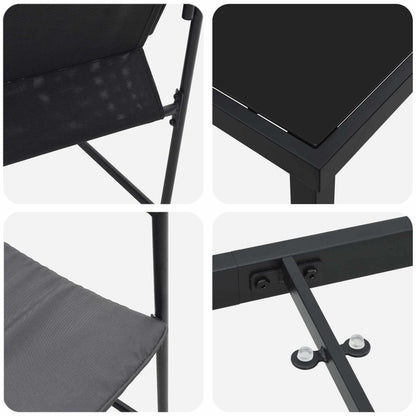 Garden Dining Set 5 pcs Black and Anthracite 140 x 70 x 73 cm