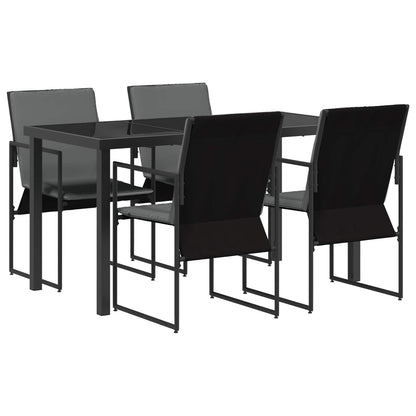 Garden Dining Set 5 pcs Black and Anthracite 140 x 70 x 73 cm