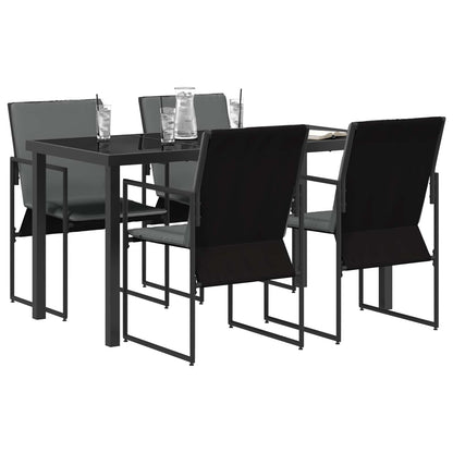Garden Dining Set 5 pcs Black and Anthracite 140 x 70 x 73 cm
