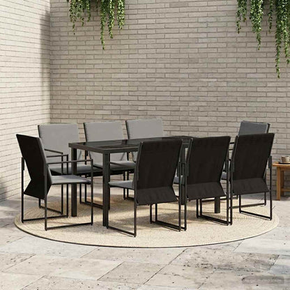 Garden Dining Set 9 pcs Black and Anthracite 160 x 80 x 73 cm