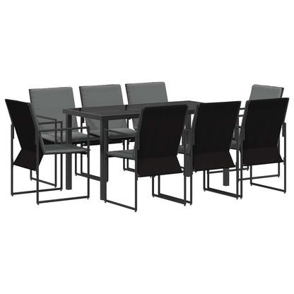 Garden Dining Set 9 pcs Black and Anthracite 160 x 80 x 73 cm