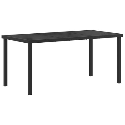Garden Dining Set 9 pcs Black and Anthracite 160 x 80 x 73 cm