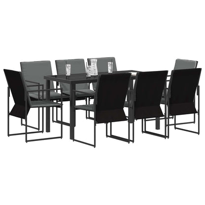 Garden Dining Set 9 pcs Black and Anthracite 160 x 80 x 73 cm