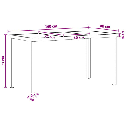Garden Dining Set 9 pcs Black and Anthracite 160 x 80 x 73 cm