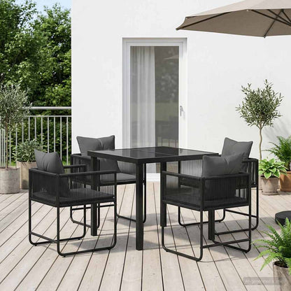 Garden Dining Set 5 pcs Black and Anthracite 80 x 80 x 73 cm