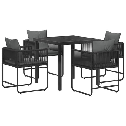 Garden Dining Set 5 pcs Black and Anthracite 80 x 80 x 73 cm