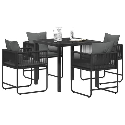 Garden Dining Set 5 pcs Black and Anthracite 80 x 80 x 73 cm