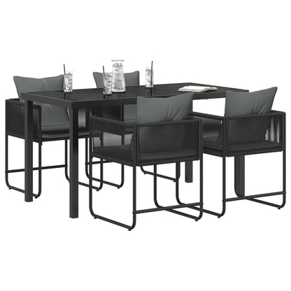 Garden Dining Set 5 pcs Black and Anthracite 140 x 80 x 73 cm