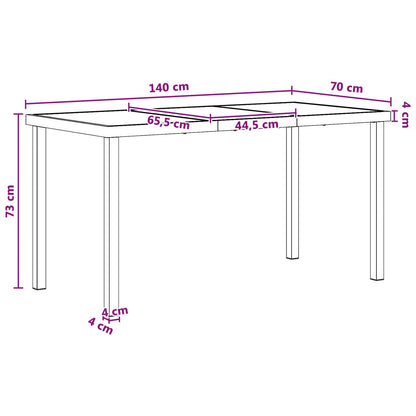 Garden Dining Set 5 pcs Black and Anthracite 140 x 80 x 73 cm