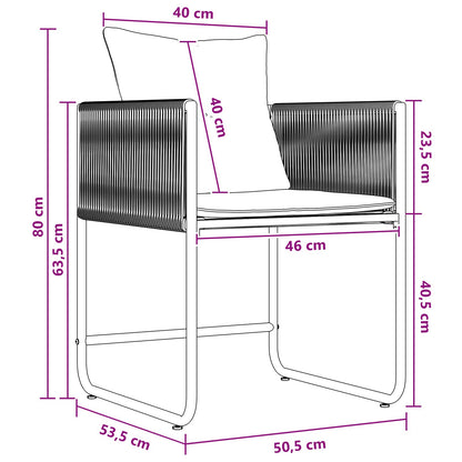 Garden Dining Set 5 pcs Black and Anthracite 140 x 80 x 73 cm