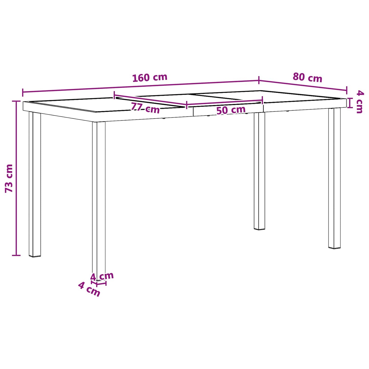 Garden Dining Set 9 pcs Black and Anthracite 160 x 80 x 73 cm