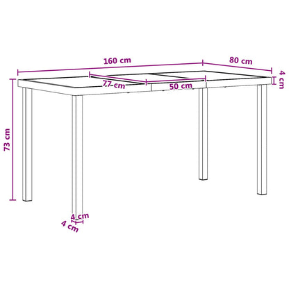 Garden Dining Set 9 pcs Black and Anthracite 160 x 80 x 73 cm
