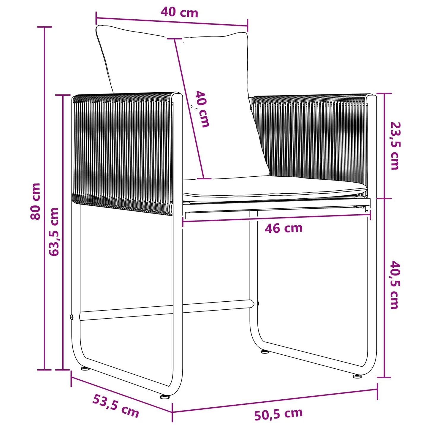 Garden Dining Set 9 pcs Black and Anthracite 160 x 80 x 73 cm