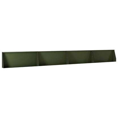Retaining Wall 4 pcs 100 x 12 x 30 cm Steel Olive Green