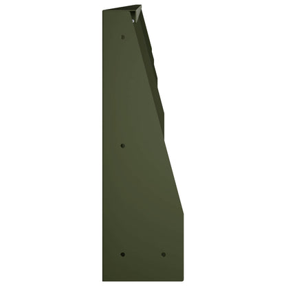 Retaining Wall 4 pcs 100 x 12 x 30 cm Steel Olive Green