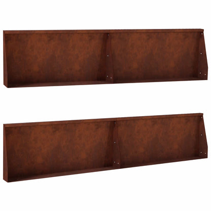 Retaining Wall 4 pcs 100 x 12 x 30 cm Weathering Steel Rusty