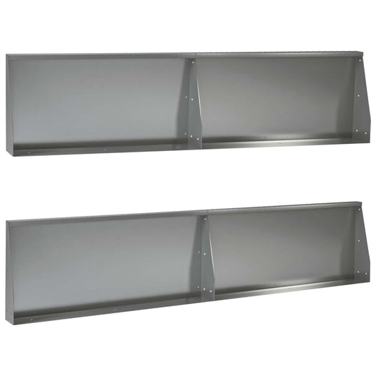 Retaining Wall 4 pcs 100 x 12 x 40 cm Galvanised Steel Silver