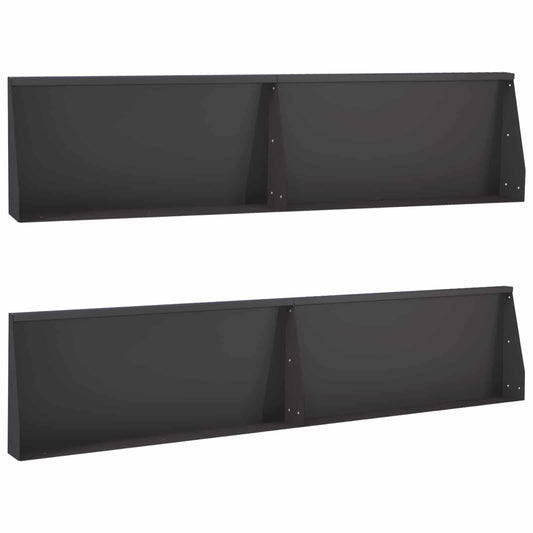 Retaining Wall 4 pcs 100 x 12 x 50 cm Steel Black