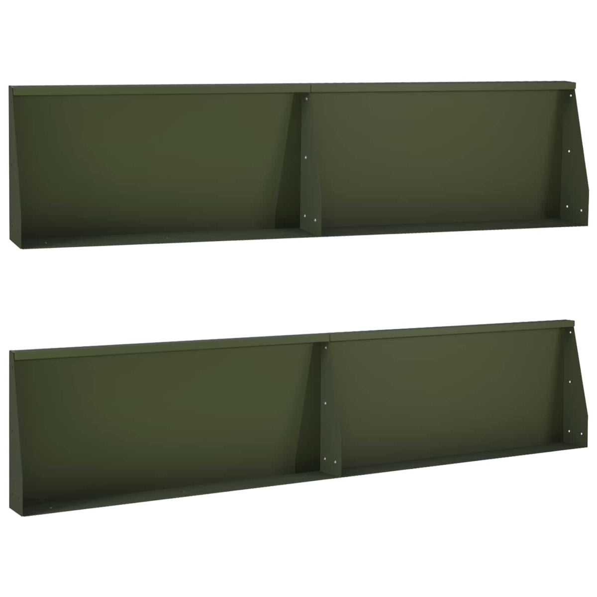 Retaining Wall 4 pcs 100 x 12 x 50 cm Steel Olive Green