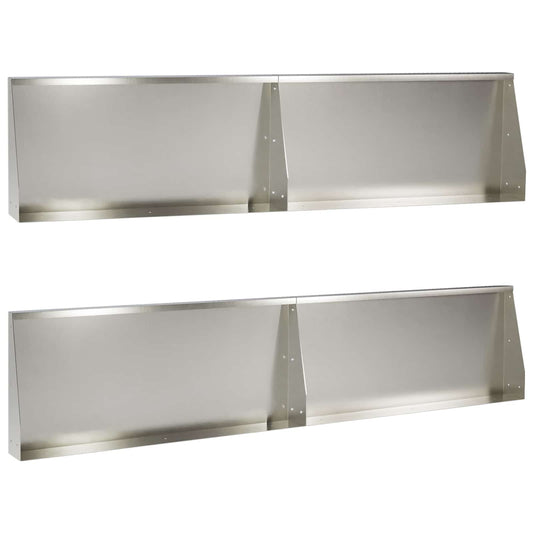 Retaining Wall 4 pcs 100 x 12 x 50 cm Stainless Steel Silver