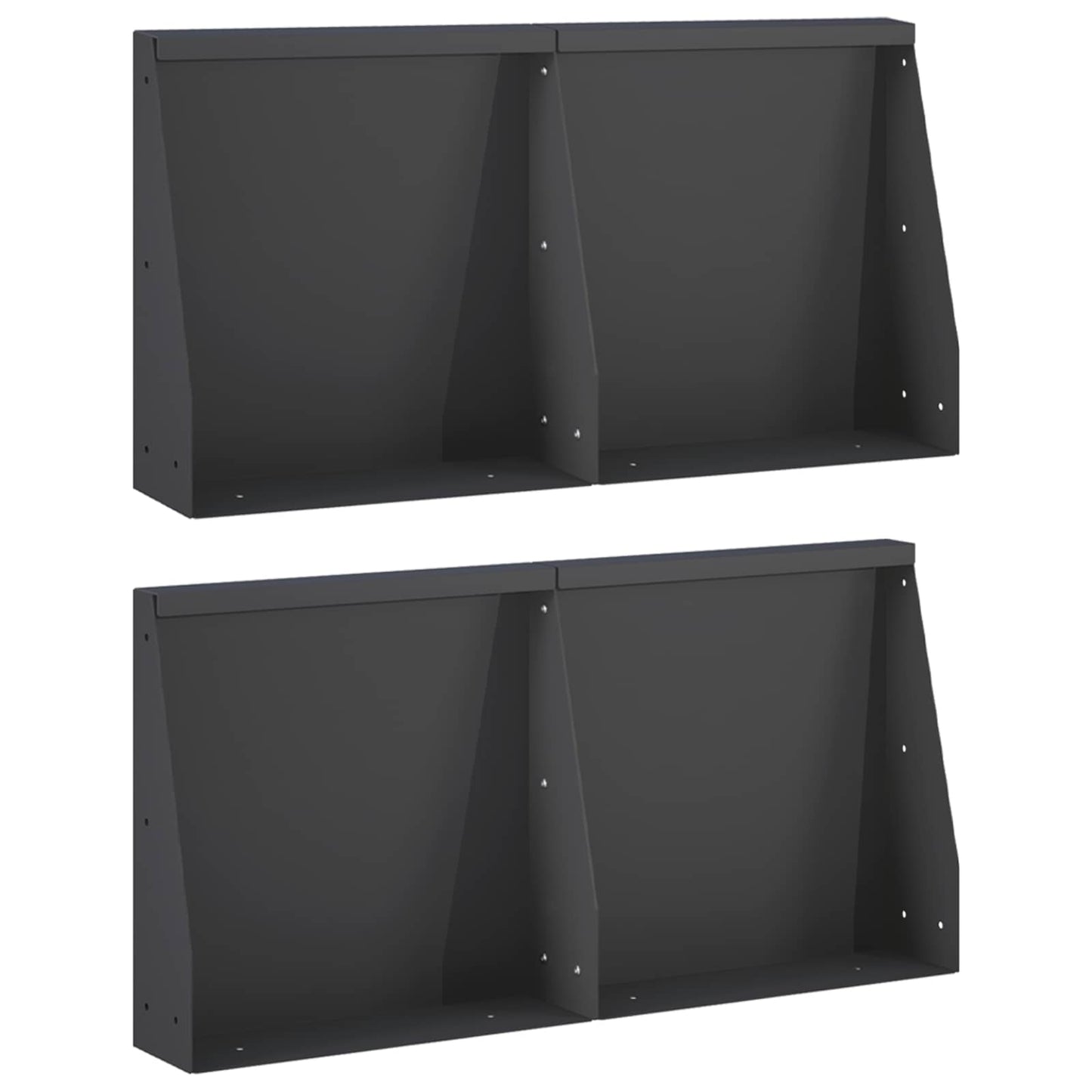 Retaining Wall 4 pcs 40 x 12 x 30 cm Steel Black