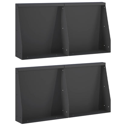 Retaining Wall 4 pcs 40 x 12 x 30 cm Steel Black