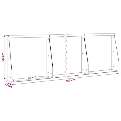 Retaining Wall 4 pcs 40 x 12 x 30 cm Steel Black