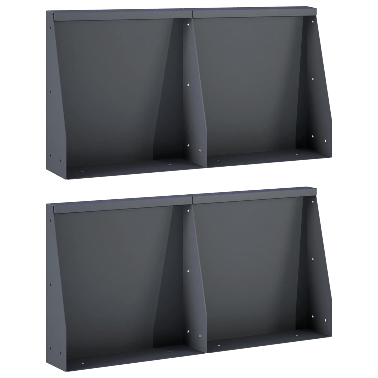 Retaining Wall 4 pcs 40 x 12 x 30 cm Steel Anthracite