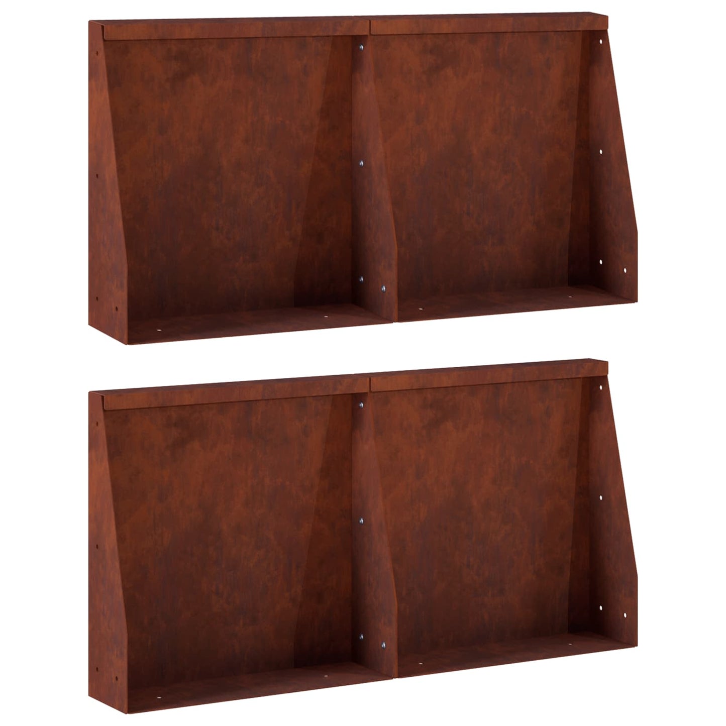 Retaining Wall 4 pcs 40 x 12 x 30 cm Weathering Steel Rusty