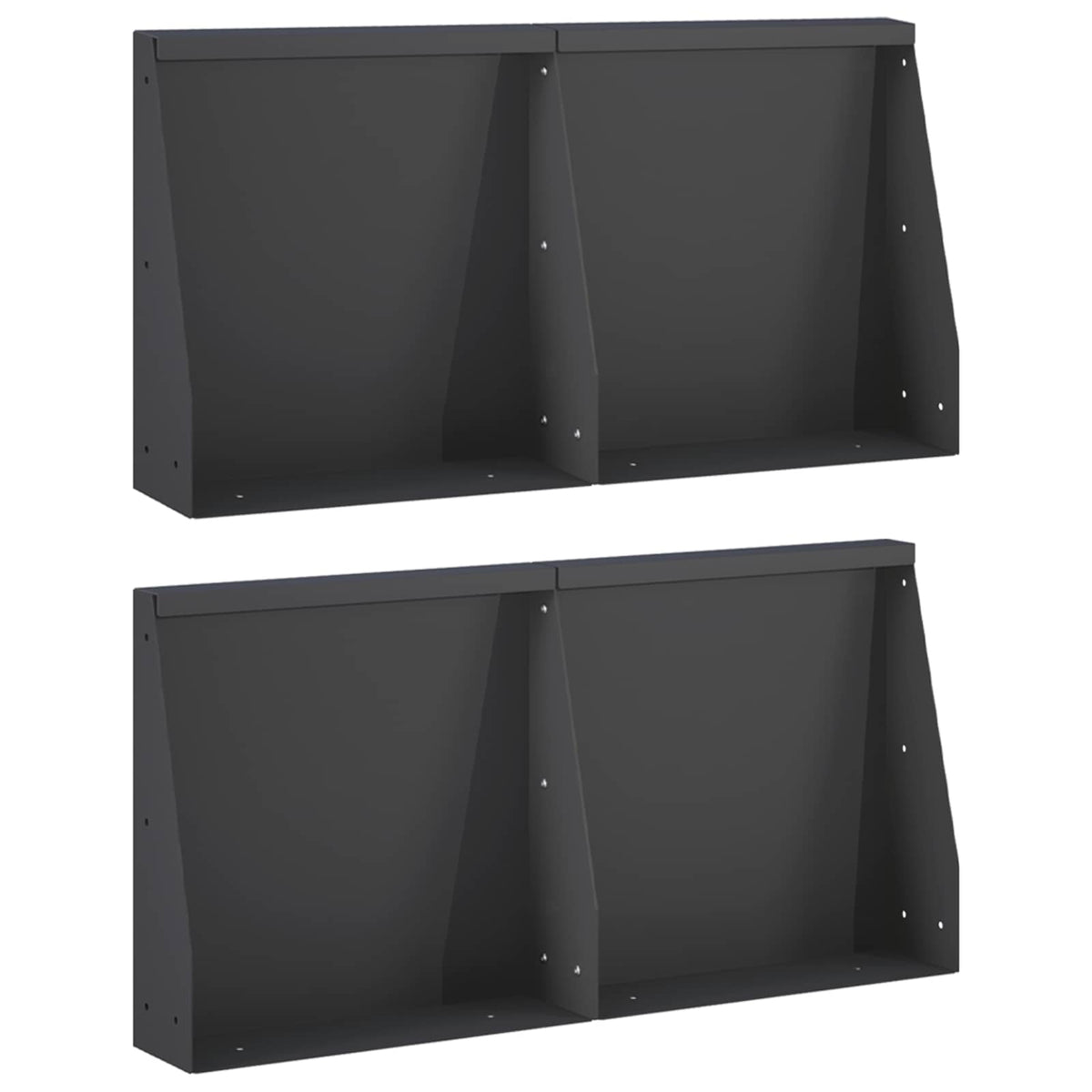 Retaining Wall 4 pcs 40 x 12 x 40 cm Steel Black