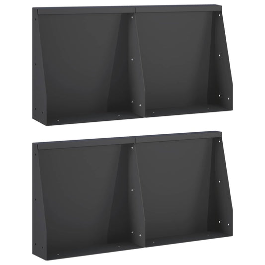 Retaining Wall 4 pcs 40 x 12 x 40 cm Steel Black