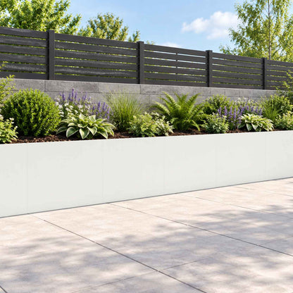 Retaining Wall 4 pcs 40 x 12 x 50 cm Steel White