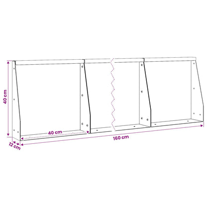 Retaining Wall 4 pcs 40 x 12 x 40 cm Steel Anthracite