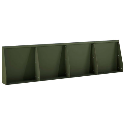 Retaining Wall 4 pcs 40 x 12 x 50 cm Steel Olive Green