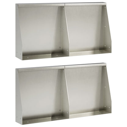 Retaining Wall 4 pcs 40 x 12 x 50 cm Stainless Steel Silver
