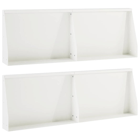 Retaining Wall 4 pcs 60 x 12 x 30 cm Steel White