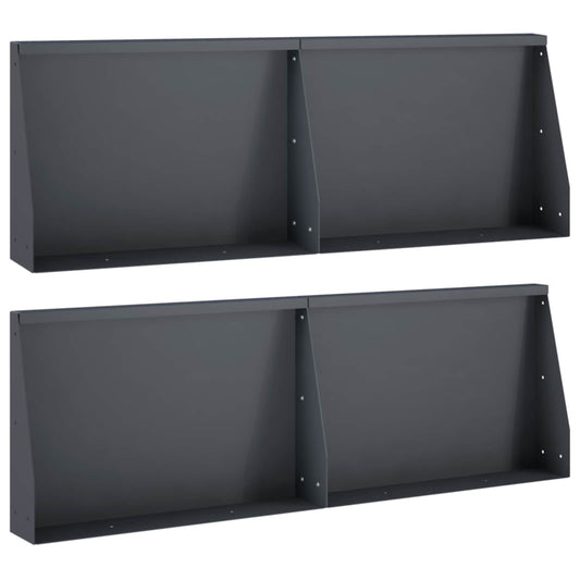Retaining Wall 4 pcs 60 x 12 x 30 cm Steel Anthracite