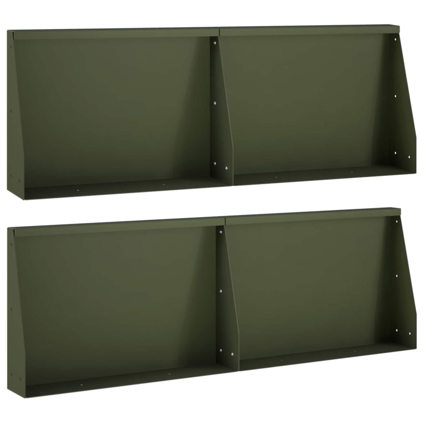 Retaining Wall 4 pcs 60 x 12 x 30 cm Steel Olive Green