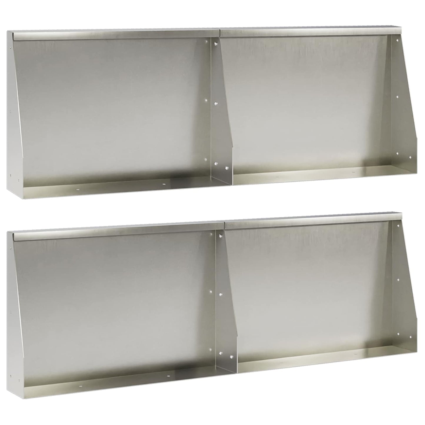 Retaining Wall 4 pcs 60 x 12 x 30 cm Stainless Steel Silver