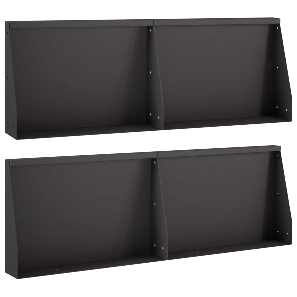 Retaining Wall 4 pcs 60 x 12 x 40 cm Steel Black