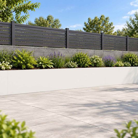 Retaining Wall 4 pcs 60 x 12 x 30 cm Steel White