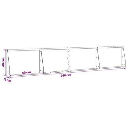 Retaining Wall 4 pcs 60 x 12 x 40 cm Steel White