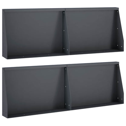 Retaining Wall 4 pcs 60 x 12 x 40 cm Steel Anthracite